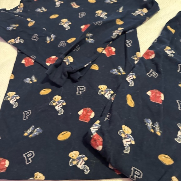 Boys Ralph Lauren football bear pajama set size 12 new without tags. Never worn - Picture 4 of 4
